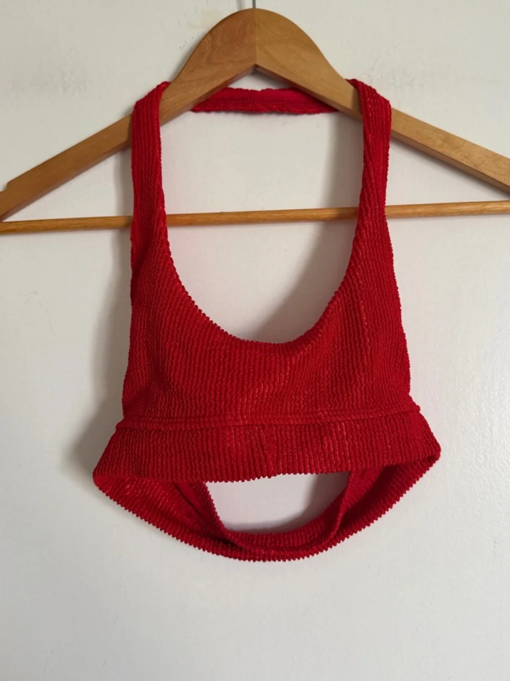 Frankie's Bikinis Vibrant Red Smocked Bikini Top